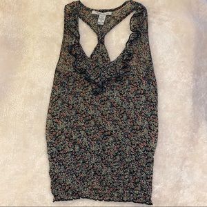 American Rag Women’s Floral Ruffled Tank Size M